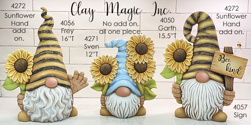New Clay Magic Sunflower Gnome Lid For Jalopy Or Pickup in Ceramic
